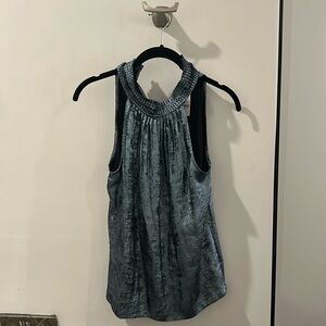 White House Black Market Halter Pleated Shell Top